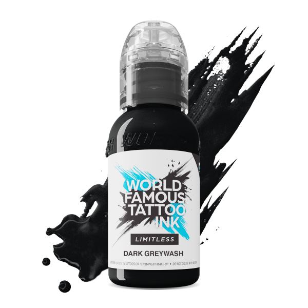 World Famous Limitless Tattoofarbe - Dark Greywash 30ml.